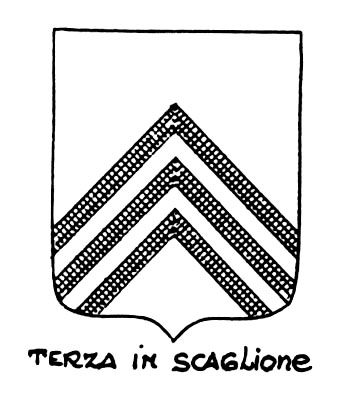 Image of the heraldic term: Terza in scaglione